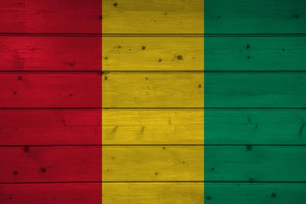 Флаг Гвинеи Деревянном Фоне Поверхность Деревянная Стена Доски Государственный Флаг — стоковое фото