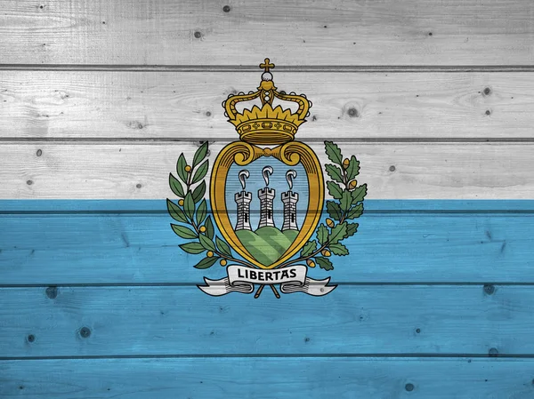 San Marino Zászlaja Fából Készült Háttér Felszíni Fából Készült Fal — Stock Fotó