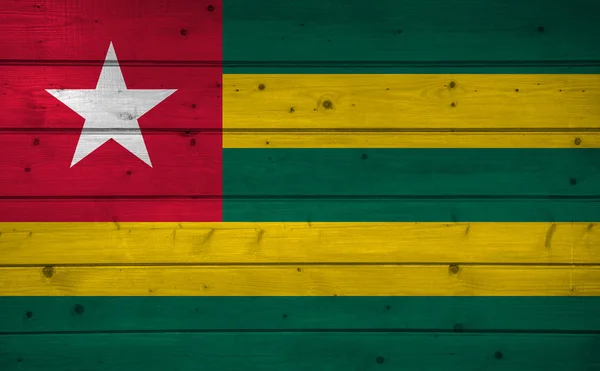 Flagge Von Togo Auf Holzgrund Oberfläche Holzwand Bretter Nationalflagge — Stockfoto