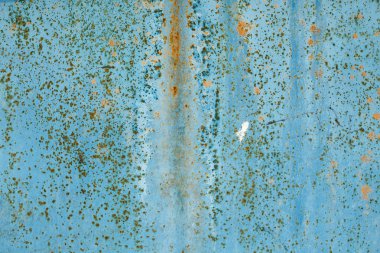 eski paslı metal doku, Mavi benekli, yakın çekim