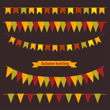 Renkli kiraz kuşu ve çelenk kutlama için. Sonbahar, thanksgivven bayrakları.