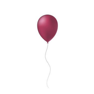 Vektör çizim üzerinde beyaz izole kırmızı balon