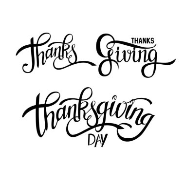 El Şükran tipografi yazı çekilmiş. Kutlama tırnak üzerinde izole beyaz arka plan kartpostal, Şükran günü simgesi, logo veya rozet için ayarlayın. Vektör vintage tarzı hat