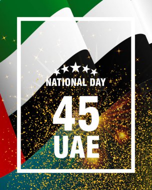 United Arab Emirates (UAE). National Day Celebration. Vector illustration with Firework and Sparkles. On the December the 2nd, spirit of the union. clipart