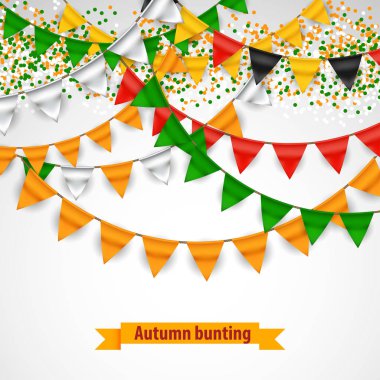 Renkli kiraz kuşu ve çelenk kutlama için. Sonbahar, thanksgivven bayrakları.