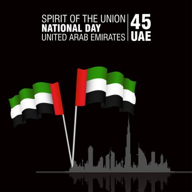 Birleşik Arap Emirlikleri (BAE). Ulusal günü kutlama. Vektör çizim. 2 Aralık tarihinde, ruh Birliği'nin.
