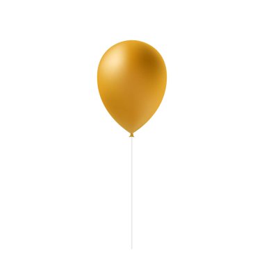 Altın balon üzerinde beyaz izole vektör çizim