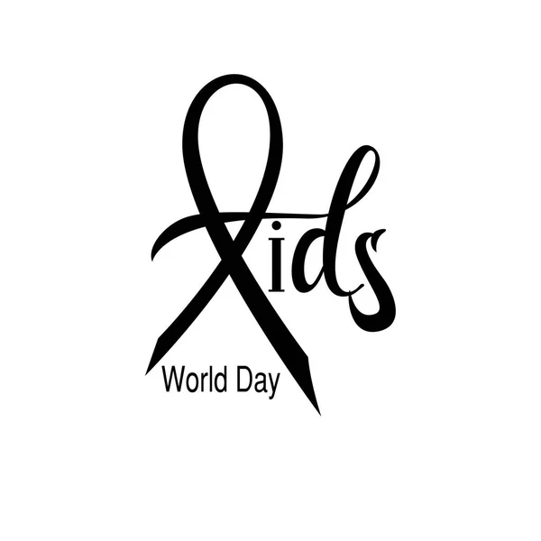 World AIDS Day. AIDS ribbon. Brush black typography for poster or t-shirt.  illustration isolated on white. Lettering composition Stock Photo - Alamy