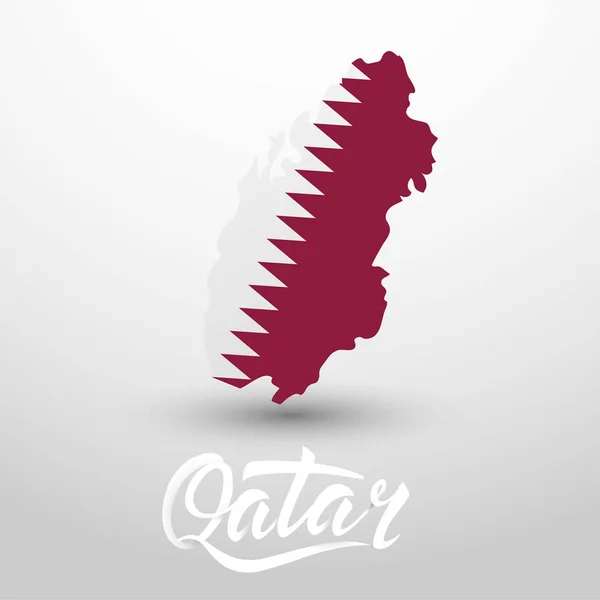 卡塔尔国家彩色地图被隔离 — 图库矢量图片