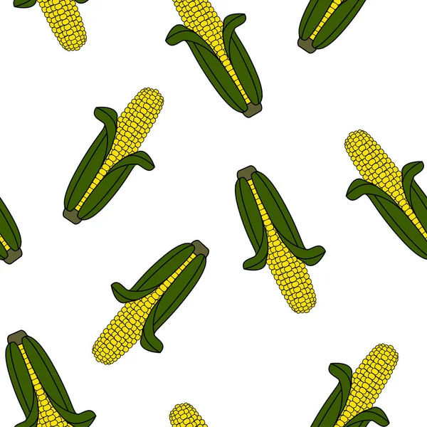 Orange Stickers Corns Vector Seamless Patterns Шаблон Swatch Вектор S10 — стоковый вектор