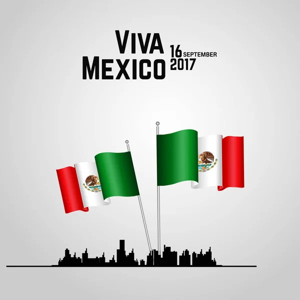 Banderas Tradicionales Mexicanas Con Ilustración Vectores Horizonte — Vector de stock