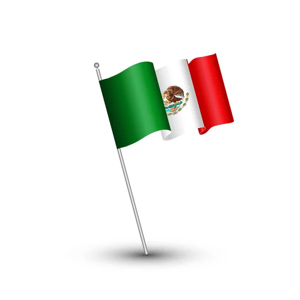 Ilustración Tradicional Vector Bandera Mexicana — Vector de stock