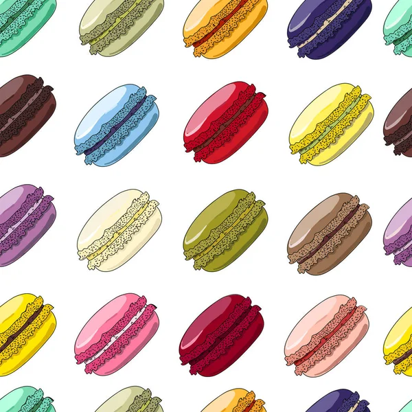 Macaron Modello Senza Soluzione Continuità Macaron Dolci Francesi Può Essere — Vettoriale Stock