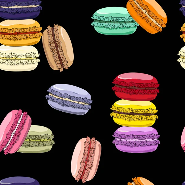 Macaron Modello Senza Soluzione Continuità Macaron Dolci Francesi Può Essere — Vettoriale Stock