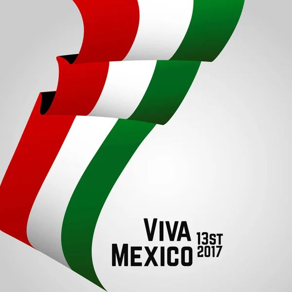 Viva México Fiesta Tradicional Frases Mexicanas Con Ilustración Vectores Banderas — Vector de stock