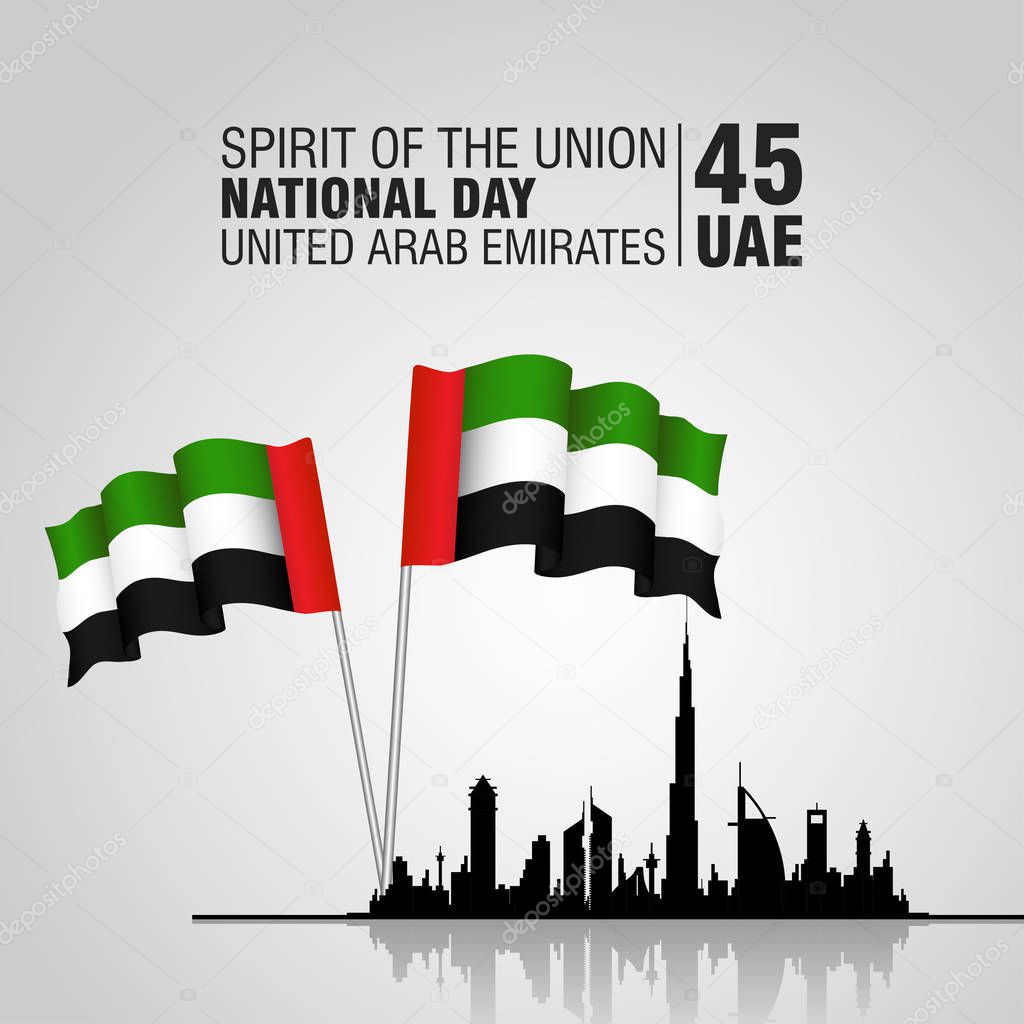 United Arab Emirates (UAE). National Day Celebration. Vector illustration. On the December the 2nd, spirit of the union.