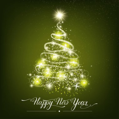 Mutlu yeni yıl stilize dekoratif köknar ağacı