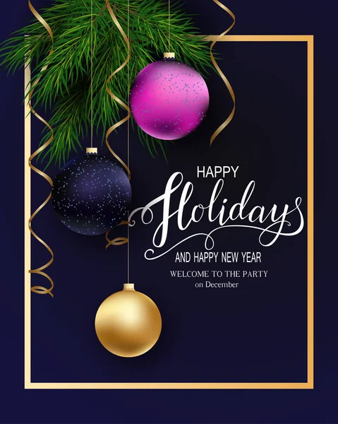 Cartão de felicitações para os feriados felizes do inverno . — Vetor de Stock