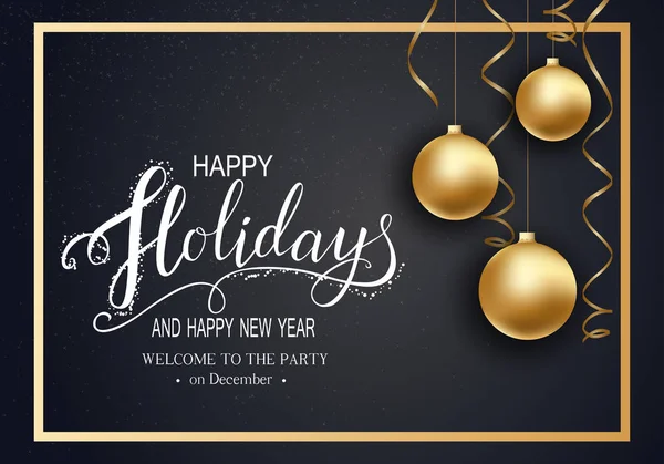 Tarjeta de felicitación para Invierno Felices Fiestas . — Vector de stock