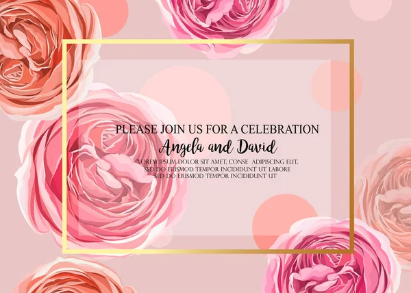 Blommig bröllop inbjudan elegant inbjudan — Stock vektor