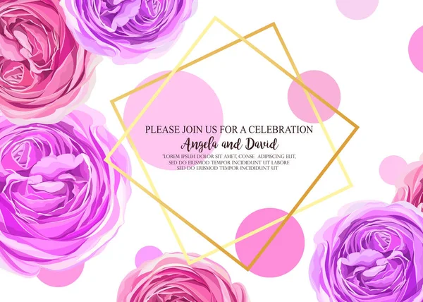Blommig bröllop inbjudan elegant inbjudan — Stock vektor