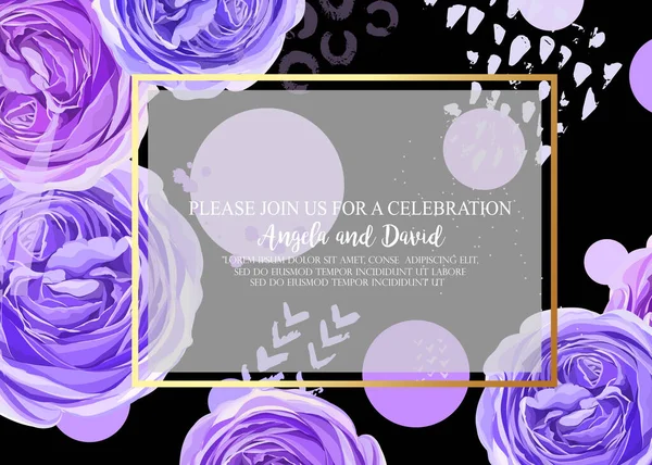 Invitación de boda floral elegante invitan — Vector de stock