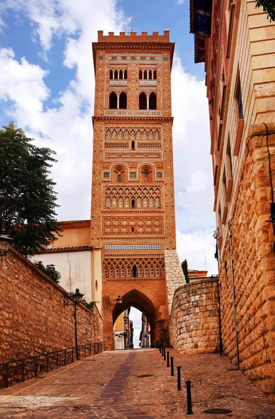 The Saint Martin\'s Tower (Torre de San Martin) - a medieval structure in  Mudejar style in Teruel, Aragon, eastern Spain. Popular tourist attraction in the center of old town.