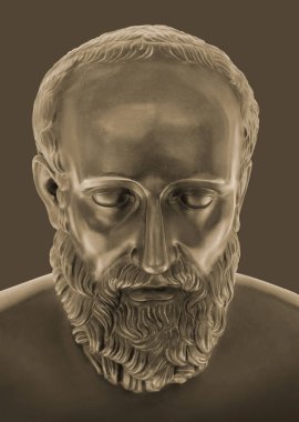 Bronze statue of Hippocrates clipart