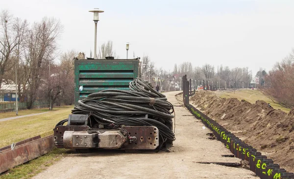 Hydrauliczne maszyny na tamy ochrony — Zdjęcie stockowe