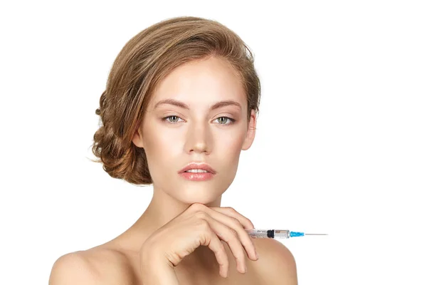 Kız Başlarken güzellik enjeksiyon — Stok fotoğraf