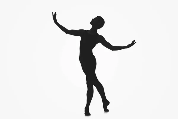 Silhouette de danseur de ballet masculin — Photo