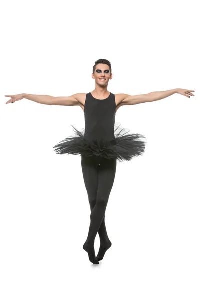 Handsome ballet artist in tutu skirt — Stock Photo, Image