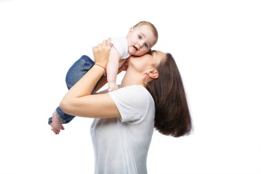 toddler bebek çocuk ile güzel genç anne
