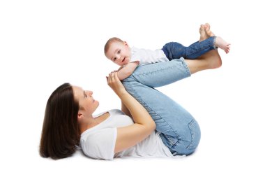 toddler bebek çocuk ile güzel genç anne