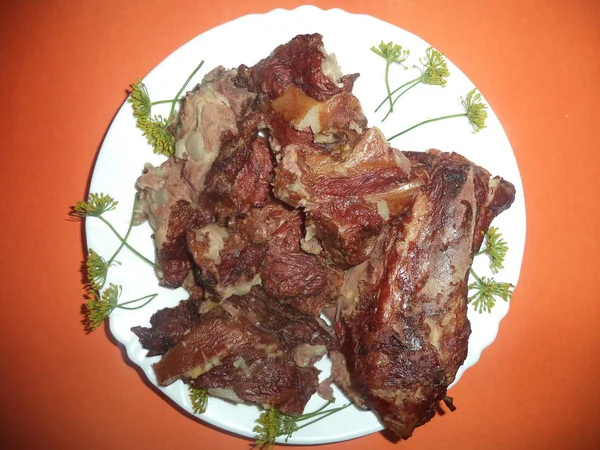 Carne Fresca Affumicata Osso — Foto Stock