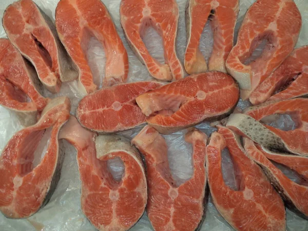 Fresh Raw Trout Steaks — Stock Photo, Image