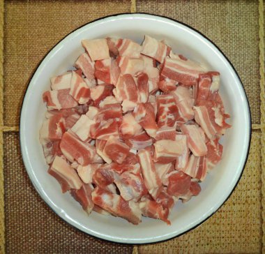 ham taze domuz eti parçaları