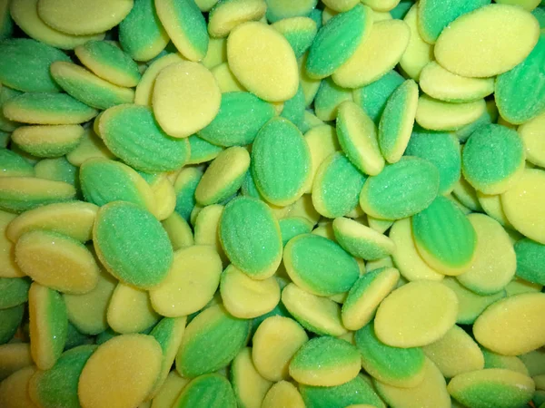 Yellow Green Sweet Sugar Candies — Stock Photo, Image