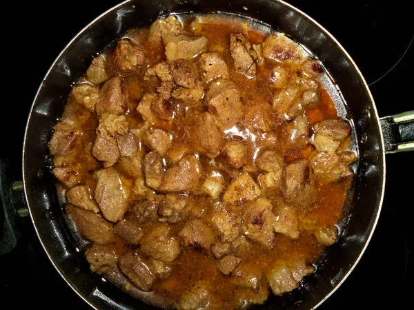 stock image stew in your own juice in a frying pan