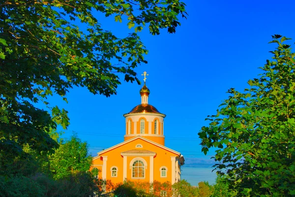 Church Rays Rising Morning Sun — Stock Photo, Image