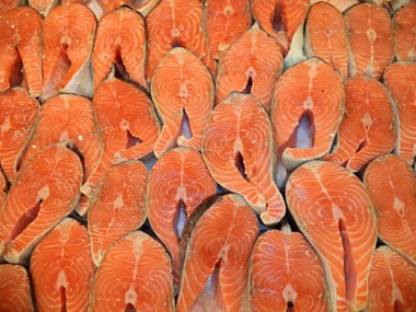 taze çiğ soğutulmuş kırmızı balık biftek somon