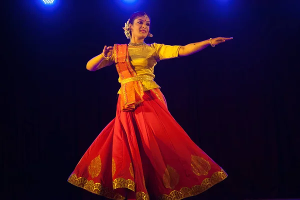 Senior Kathakartiest Treedt Tijdens Kathak Recital Event Maart 2018 Sevasadan — Stockfoto