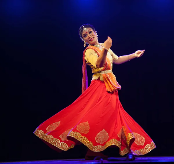 Старший Артист Каттак Виступає Шоу Kathak Recital Event Яке Відбулося — стокове фото