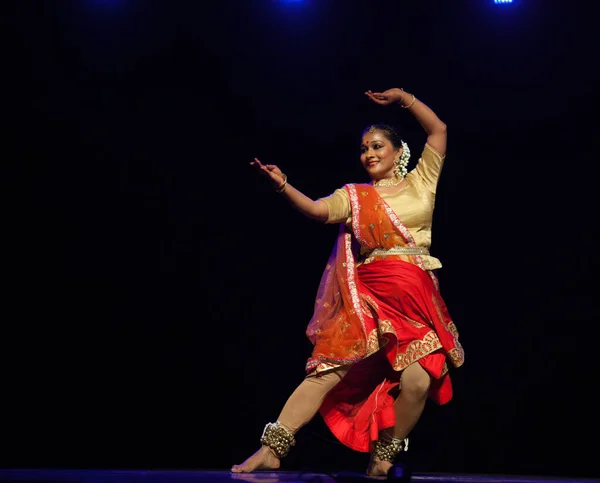 Starszy Artysta Kathak Występuje Kathak Recital Event Który Odbył Się — Zdjęcie stockowe