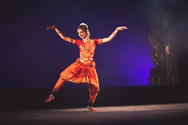 Bailarina Bharatnatyam Evento Drishti Festival Que Celebró Chowdiah Hall Bengaluru — Foto de Stock