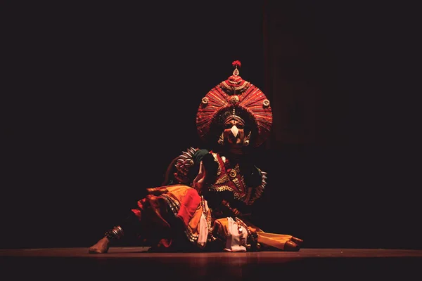 Tancerka Yakshagana Występuje Chowdiah Hall Bengaluru Stycznia 2020 — Zdjęcie stockowe