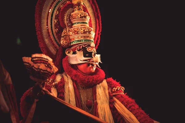 Una Bailarina Kathakali Actúa Chowdiah Hall Bengaluru Enero 2020 —  Fotos de Stock