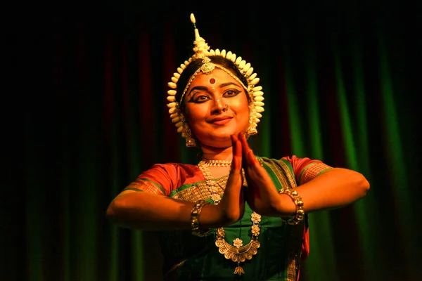 Female Odissi Dancer Dancer Performs October 2019 Shukra Hall Bengaluru — Stock Photo, Image