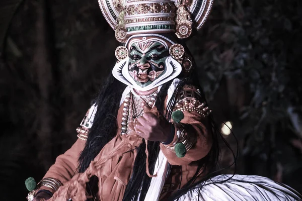 Бенгалуру Индия Апреля Выступление Артиста Катхакали Апреля 2019 Года Сева — стоковое фото