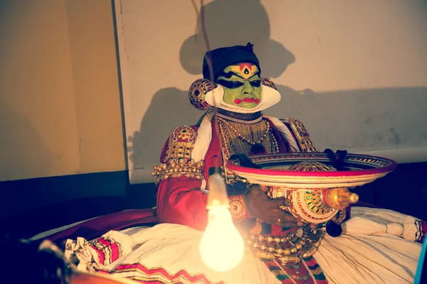 Bengaluru India Aprile Trucco Dell Artista Kathakali Aprile 2019 Seva — Foto Stock